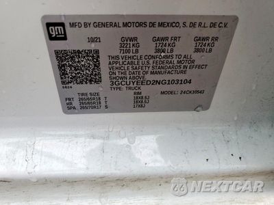 Zdjęcie 12 z 12 samochodu: 2022 CHEVROLET SILVERADO LTD K1500 RST VIN:3GCUYEED2NG103104 - miniatura