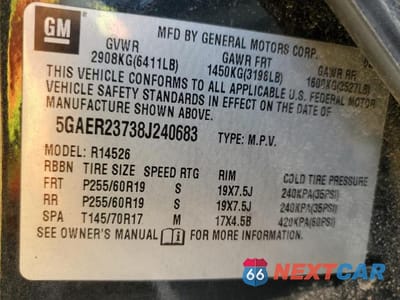 Zdjęcie 13 z 13 samochodu: 2008 BUICK ENCLAVE CXL VIN:5GAER23738J240683 - miniatura
