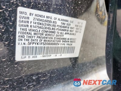 Zdjęcie 13 z 13 samochodu: 2013 HONDA RIDGELINE RTL VIN:5FPYK1F52DB008024 - miniatura