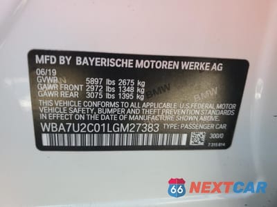 Zdjęcie 12 z 13 samochodu: 2020 BMW 750 XI VIN:WBA7U2C01LGM27383 - miniatura