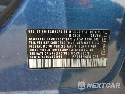 Zdjęcie 13 z 13 samochodu: 2016 VOLKSWAGEN JETTA S VIN:3VW167AJ4GM401056 - miniatura