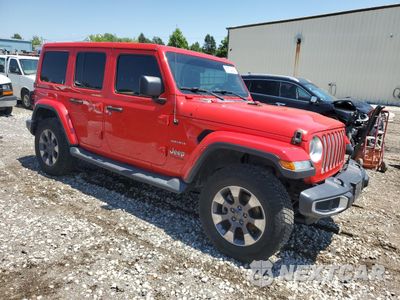 Czwarte zdjęcie samochodu z boku: 2018 JEEP WRANGLER UNLIMITED SAHARA VIN:1C4HJXEN2JW260167 - miniatura