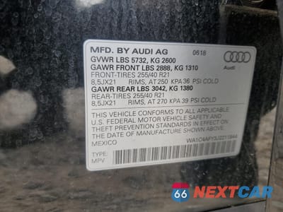 Zdjęcie 14 z 16 samochodu: 2018 AUDI SQ5 PRESTIGE VIN:WA1C4AFY3J2211844 - miniatura