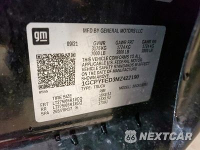 Zdjęcie 12 z 13 samochodu: 2021 CHEVROLET SILVERADO K1500 LT TRAIL BOSS VIN:1GCPYFED3MZ422190 - miniatura