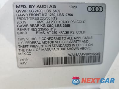 Zdjęcie 12 z 12 samochodu: 2024 AUDI Q5 SPORTBACK PRM PLS 45 VIN:WA15AAFY8R2032003 - miniatura