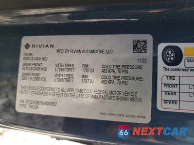 Zdjęcie 13 z 13 samochodu: 2022 RIVIAN EDV 700 VIN:7FCEHDB76NN003537 - miniatura