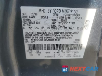 Zdjęcie 13 z 13 samochodu: 2010 FORD ESCAPE LIMITED VIN:1FMCU0EG8AKC61661 - miniatura