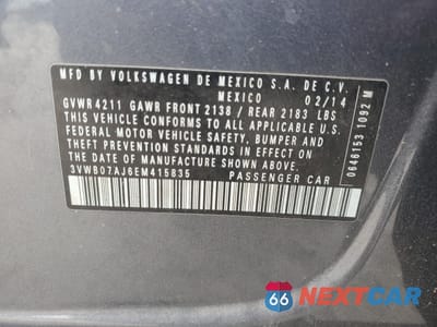 Zdjęcie 12 z 12 samochodu: 2005 VOLKSWAGEN JETTA SE VIN:3VWB07AJ6EM415835 - miniatura