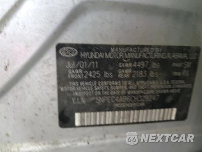 Zdjęcie 12 z 12 samochodu: 2012 HYUNDAI SONATA SE VIN:5NPEC4AB6CH329247 - miniatura