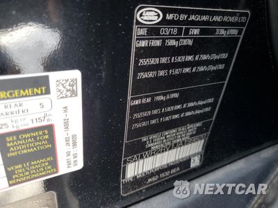 Zdjęcie 13 z 13 samochodu: 2018 LAND ROVER RANGE ROVER SPORT HSE VIN:SALWR2RV1JA199820 - miniatura