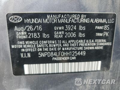 Zdjęcie 12 z 12 samochodu: 2017 HYUNDAI ELANTRA SE VIN:5NPD84LF0HH125449 - miniatura