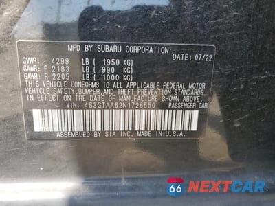 Zdjęcie 12 z 15 samochodu: 2022 SUBARU IMPREZA VIN:4S3GTAA62N1728550 - miniatura
