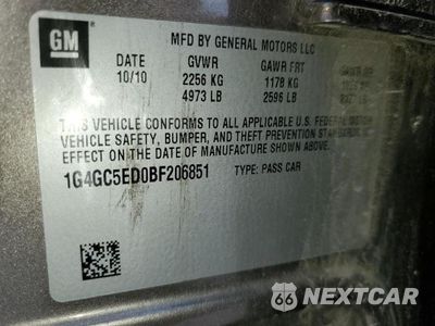 Zdjęcie 13 z 13 samochodu: 2011 BUICK LACROSSE CXL VIN:1G4GC5ED0BF206851 - miniatura