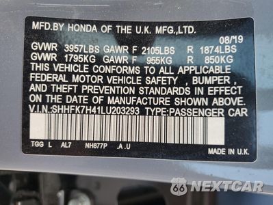 Zdjęcie 13 z 15 samochodu: 2020 HONDA CIVIC SPORT VIN:SHHFK7H41LU203293 - miniatura
