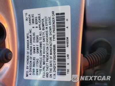 Zdjęcie 12 z 12 samochodu: 2016 HONDA CIVIC EX VIN:2HGFC1F3XGH648686 - miniatura