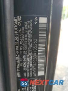 Zdjęcie 13 z 13 samochodu: 2003 MERCEDES-BENZ G 500 VIN:WDCYR49E83X135263 - miniatura