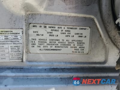 Zdjęcie 12 z 14 samochodu: 2010 CHEVROLET AVEO LS VIN:KL1TD5DE3AB092447 - miniatura