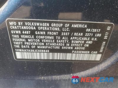 Zdjęcie 12 z 12 samochodu: 2018 VOLKSWAGEN PASSAT S VIN:1VWAA7A38JC006645 - miniatura
