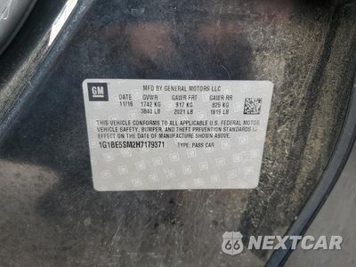 Zdjęcie 12 z 14 samochodu: 2017 CHEVROLET CRUZE LT VIN:1G1BE5SM2H7179371 - miniatura