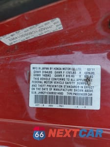 Zdjęcie 13 z 14 samochodu: 2011 HONDA CR-Z EX VIN:JHMZF1C60BS014983 - miniatura