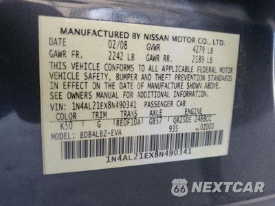 Zdjęcie 13 z 15 samochodu: 2008 NISSAN ALTIMA 2.5 VIN:1N4AL21EX8N490341 - miniatura