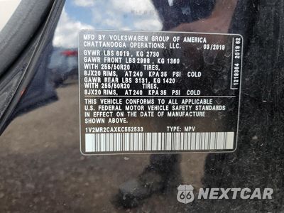 Zdjęcie 14 z 15 samochodu: 2019 VOLKSWAGEN ATLAS SEL VIN:1V2MR2CAXKC552533 - miniatura