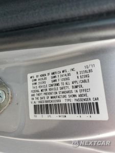 Zdjęcie 12 z 14 samochodu: 2012 HONDA ACCORD EXL VIN:1HGCS1B89CA002698 - miniatura