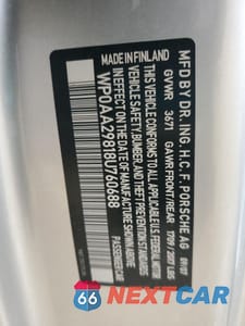 Zdjęcie 13 z 15 samochodu: 2008 PORSCHE CAYMAN VIN:WP0AA29818U760688 - miniatura