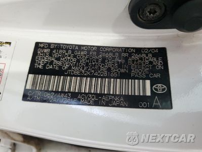 Zdjęcie 12 z 12 samochodu: 2004 TOYOTA CAMRY LE VIN:JTDBE32K740281651 - miniatura