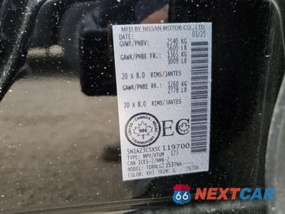 Zdjęcie 13 z 14 samochodu: 2025 NISSAN MURANO SL VIN:5N1AZ3CSXSC119700 - miniatura