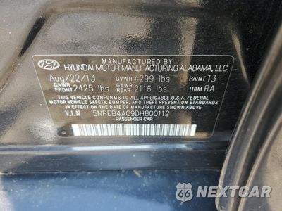 Zdjęcie 12 z 12 samochodu: 2013 HYUNDAI SONATA GLS VIN:5NPEB4AC9DH800112 - miniatura