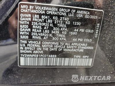 Zdjęcie 14 z 14 samochodu: 2023 VOLKSWAGEN ID.4 PRO S VIN:1V2WNPE81PC014869 - miniatura