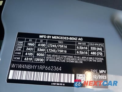 Zdjęcie 13 z 14 samochodu: 2024 MERCEDES-BENZ SPRINTER 2500 VIN:W1W4NBHY1RP662364 - miniatura