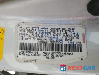 Zdjęcie 12 z 14 samochodu: 2001 LEXUS LS 430 VIN:JTHBN30F710003641 - miniatura