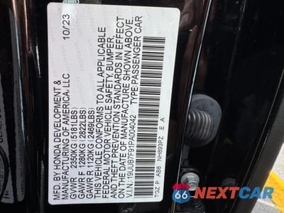 Zdjęcie 10 z 10 samochodu: 2023 ACURA TLX TYPE S VIN:19UUB7F91PA004042 - miniatura