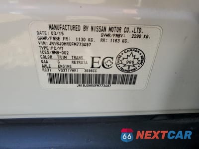 Zdjęcie 13 z 13 samochodu: 2015 INFINITI QX50 VIN:JN1BJ0HR0FM773497 - miniatura