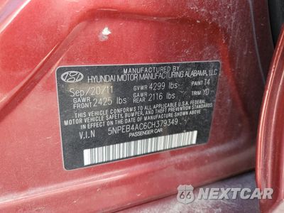 Zdjęcie 12 z 12 samochodu: 2012 HYUNDAI SONATA GLS VIN:5NPEB4AC6CH379349 - miniatura