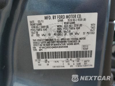 Zdjęcie 13 z 15 samochodu: 2011 FORD ESCAPE XLT VIN:1FMCU0DG4BKB95998 - miniatura