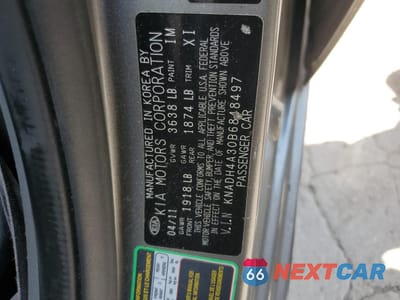 Zdjęcie 12 z 14 samochodu: 2011 KIA RIO BASE VIN:KNADH4A30B6848497 - miniatura