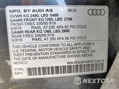 Zdjęcie 14 z 14 samochodu: 2023 AUDI Q5 PREMIUM PLUS 45 VIN:WA1EAAFY8P2124919 - miniatura