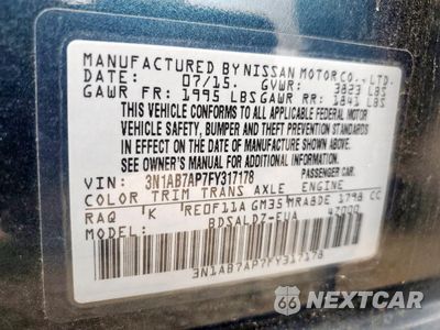 Zdjęcie 13 z 13 samochodu: 2015 NISSAN SENTRA S VIN:3N1AB7AP7FY317178 - miniatura
