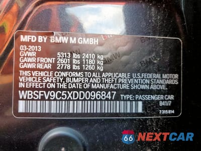 Zdjęcie 10 z 10 samochodu: 2013 BMW M5 VIN:WBSFV9C5XDD096847 - miniatura
