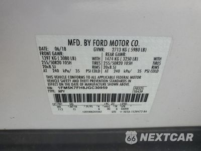 Zdjęcie 13 z 15 samochodu: 2018 FORD EXPLORER LIMITED VIN:1FM5K7FH8JGC30959 - miniatura