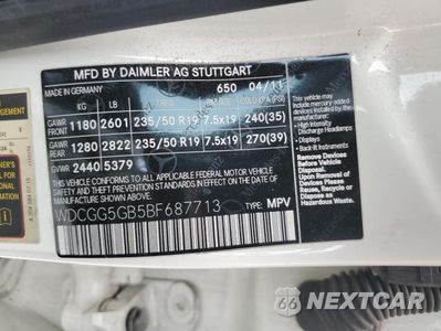 Zdjęcie 14 z 14 samochodu: 2011 MERCEDES BENZ GLK VIN:WDCGG5GB5BF687713 - miniatura