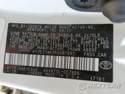 Zdjęcie 13 z 14 samochodu: 2023 TOYOTA CAMRY LE VIN:4T1C11AK2PU097992 - miniatura