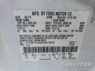 Zdjęcie 12 z 12 samochodu: 2014 FORD F150 VIN:1FTMF1CM2EKE73575 - miniatura