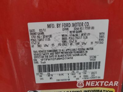 Zdjęcie 12 z 14 samochodu: 2011 FORD F150 SUPERCREW VIN:1FTFW1EF2BKD31410 - miniatura