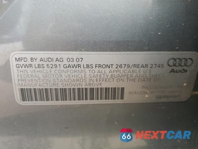 Zdjęcie 12 z 14 samochodu: 2007 AUDI A6 3.2 QUATTRO VIN:WAUDH74F27N138053 - miniatura