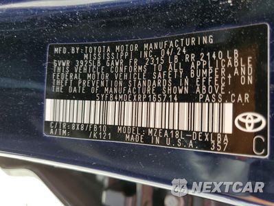 Zdjęcie 12 z 12 samochodu: 2024 TOYOTA COROLLA LE VIN:5YFB4MDEXRP165714 - miniatura