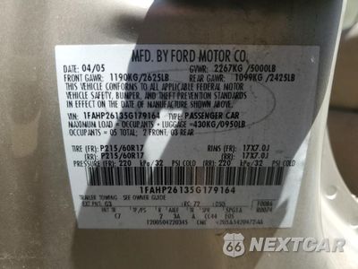 Zdjęcie 12 z 12 samochodu: 2005 FORD FIVE HUNDRED SE VIN:1FAHP26135G179164 - miniatura